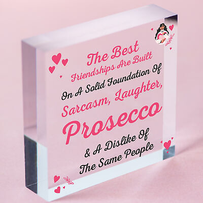 Best Friendships Foundation Is Prosecco Wooden Hanging Heart Novelty Plaque Gift