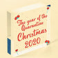 Quarantine 2020 Memory Christmas Tree Bauble Engraved Heart Xmas Decoration