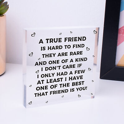 A True Friend Is Hard To Find Wooden Hanging Plaque Friendship Gift Thank You!