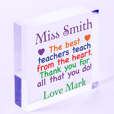 Personalised Rainbow Teacher Thank You Gifts Best Teacher Appreciation Plaque