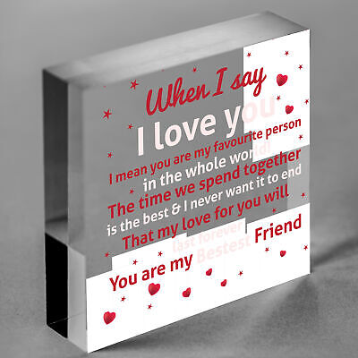 I Love You Heart Romantic Anniversary Valentines Day Gift For Husband Wife Sign