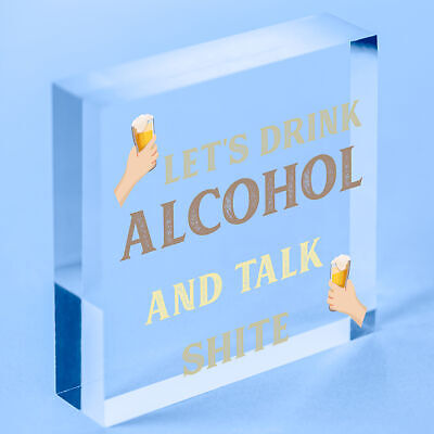 Novelty Funny Alcohol Sign Gin Vodka Beer Gift Friend Man Cave Home Bar Plaque