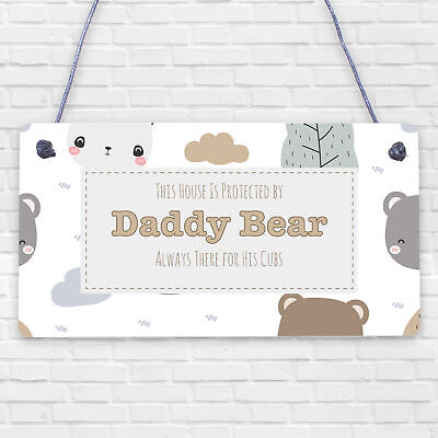 Daddy Bear There For His Cubs Father's Day Hanging Plaque Dad Grandad Gift Sign