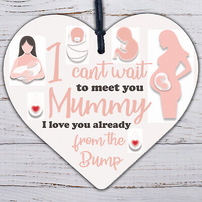 Wooden Heart Gift From Baby To Mummy To Be From Bump Present Baby Keepsake