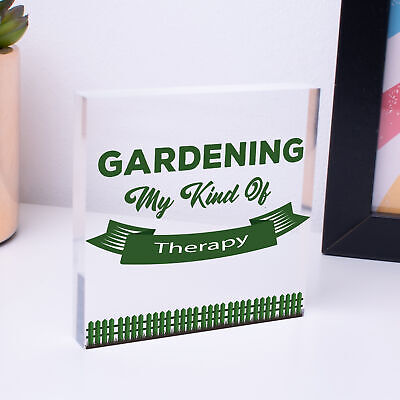 Gardening My Therapy Novelty Plaque SummerHouse Sign Garden Shed Friendship Gift