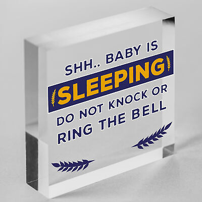 Shh.. Baby Is Sleeping Do Not Disturb Nursery Hanging Plaque Baby Door Cot Sign