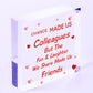 Colleagues Fun and Laughter Novelty Wooden Hanging Heart Leaving Gift Plaque