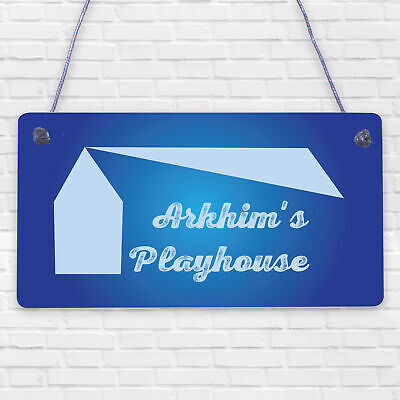 Childs Playhouse Sign Personalised Garden Shed Hanging Sign Son Daughter Gift