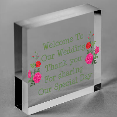 Welcome To Our Wedding Sign And Plaque Standing Table Plaque Wedding Decoration