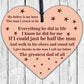 FATHER MY HERO Memorial Wooden Hanging Heart Grave Plaque Wall Sign Angel Wings