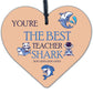 Cute Teacher Gift Wooden Heart Baby Best Teacher Gift Shark Leaving Gift