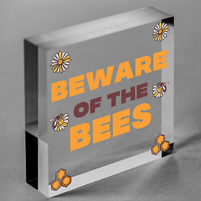 Beware Bees Apiarist Hive Business Garage Wooden Hanging Plaque Bee Sign Gift