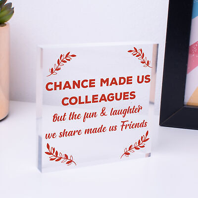 Chance Made Us Colleagues Hanging Work Friend Plaque Thank You Leaving Job Gift