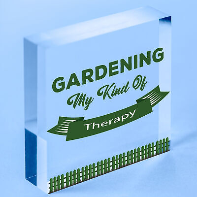 Gardening My Therapy Novelty Plaque SummerHouse Sign Garden Shed Friendship Gift