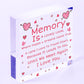 Memory Is A Lovely Lane Wooden Hanging Heart Memorial Plaque Heaven Love Sign