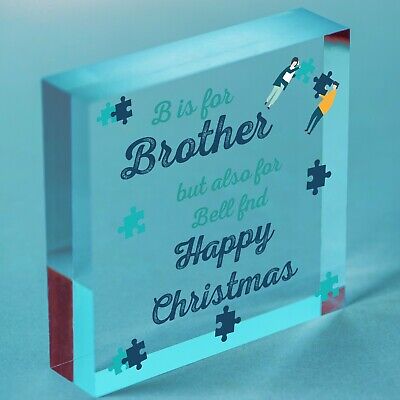 Christmas Funny Gifts For Brother Hanging Wooden Heart Novelty Gift From Sister