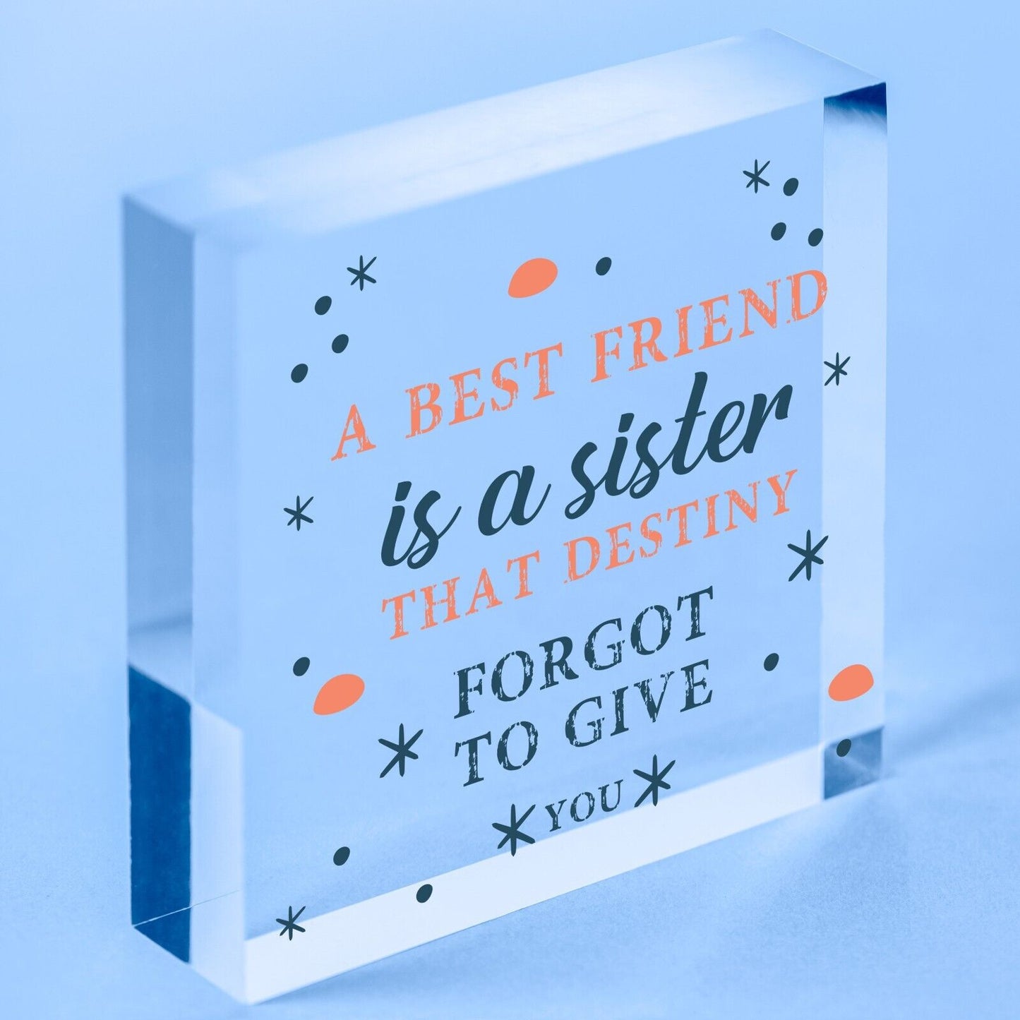 Birthday Friendship Best Friend Gift Acrylic Plaque Thank You Sign Keepsake