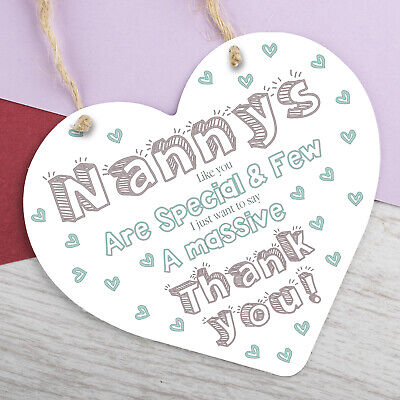 Thank You Gifts for Nanny Nan Granny Grandma Wood Heart Sign Birthday Christmas