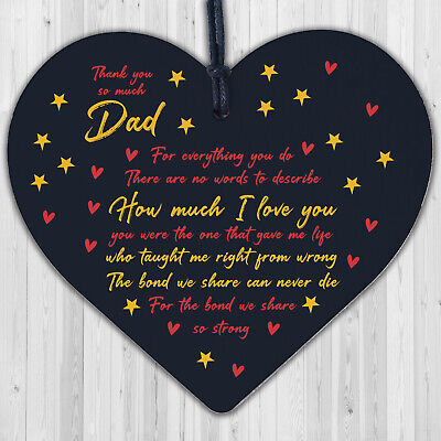 Dad Gifts From Daughter Son Wooden Heart Christmas Birthday Gift For Dad Daddy