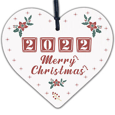 Christmas Bauble Family Xmas Tree Decoration Lockdown Year Wood Heart