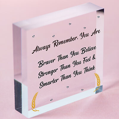 You Are Braver Stronger Smarter Wooden Hanging Plaque Friendship Gift Love Sign