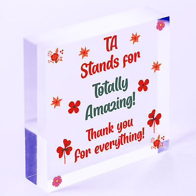 Thank You Gift For Teacher Teaching Assistant Wooden Heart Leaving School Gifts