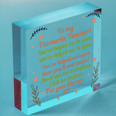 Teacher Gifts Poem Special Thank You Gift For Nursery Teacher Assistant Heart