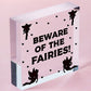 Beware Of The Fairies Funny Garden Sign House Door Wall Plaque Fairy Garden Gift