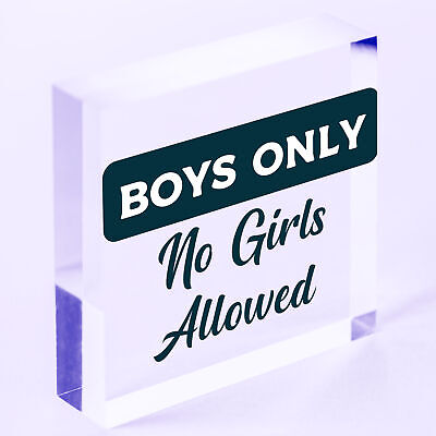 Funny Boys Bedroom Door Sign NO GIRLS ALLOWED Man Cave Sign Gift For Son