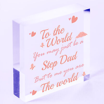 Step Dad Daddy Gifts Christmas Birthday Wooden Heart Plaque Sign Gift Keepsake