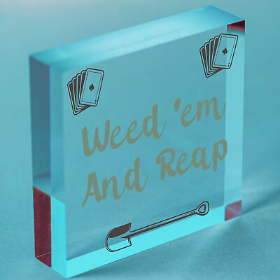 Weed 'em & Reap Funny Gardening Gift Garden Hanging Plaque Shed Allotment Sign