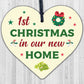 1st First Christmas In New Home Wood Heart Housewarming Christmas Bauble Gift