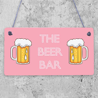 Home Bar Sign Pub Man Cave Sign Shed Hanging Plaque Alcohol Beer Friendship Gift