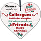 Colleague Christmas Gift Wood Heart Sign Friendship Secret Santa Gift Thank You