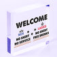 Welcome No Shirt Free Drinks Hanging Plaque Man Cave Gift Funny Pub Bar Sign New