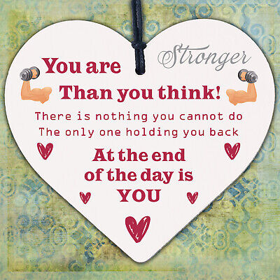 You Are Strong Motivational Quote Wooden Heart Sign Plaque Friendship Gifts