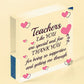 Teachers Like You Wood Heart Plaque Leaving Gift Nursery Preschool Thank You