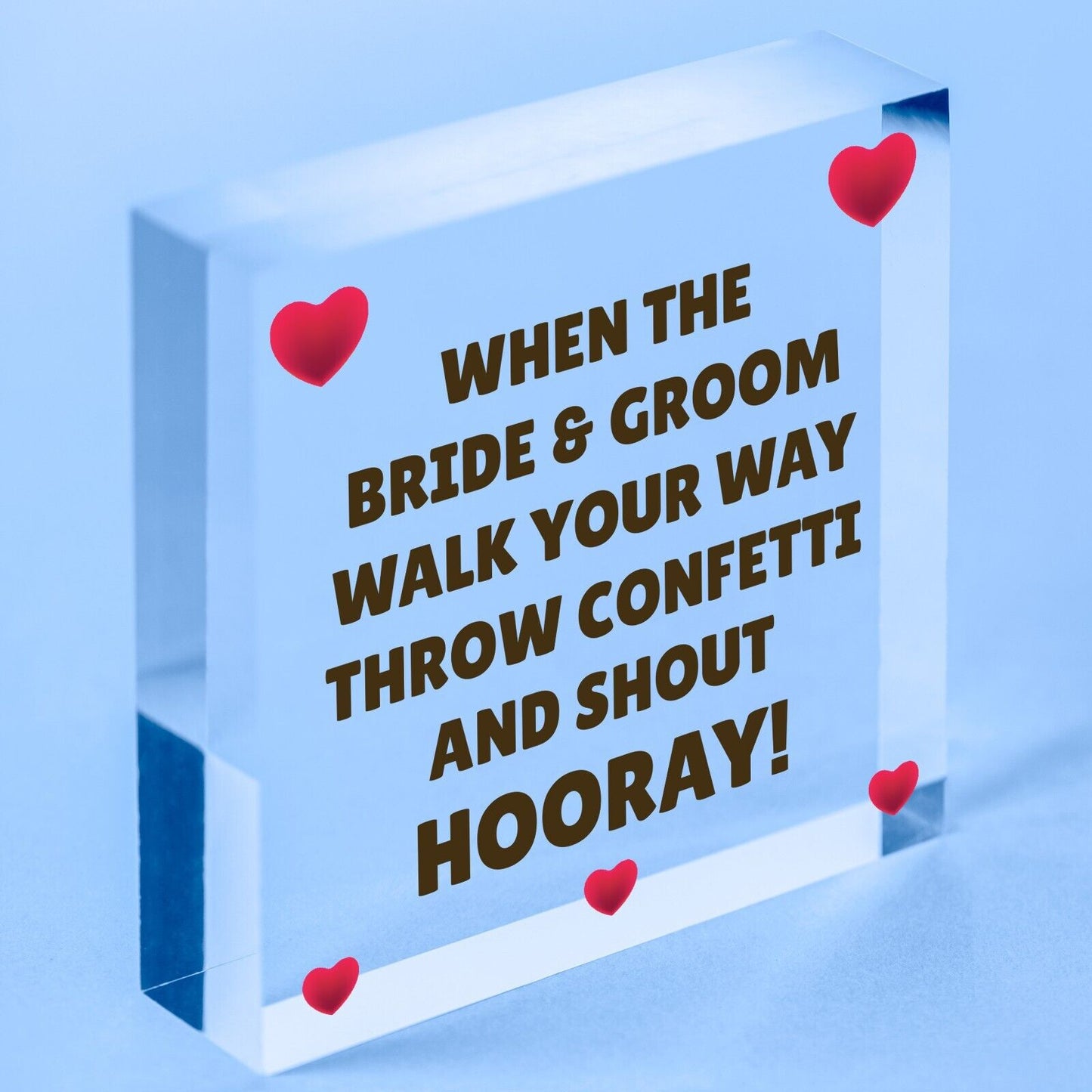 Throw Confetti And Shout Hooray Cute Hanging Wedding Day Plaque Decoration Sign