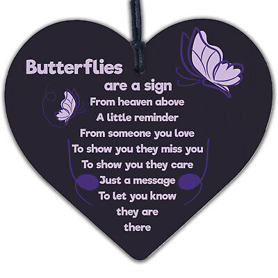 Butterfly Memorial Bereavement Family Mum Dad Nan Grandad Love Plaque Sign