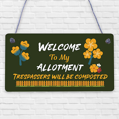 Welcome To My Allotment Garden Sign Outdoor Plaque Gift Dad Grandad Grandma