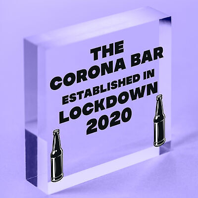 Funny Bar Sign For Garden Man Cave Home Bar Lockdown Corona Bar Alcohol Gift