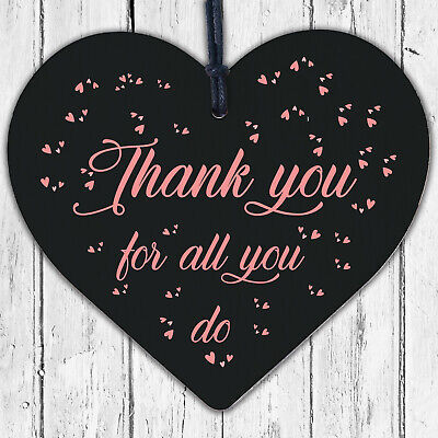 Thank You For All You Do Wood Heart Thank You Teacher Volunteer Friend Gift