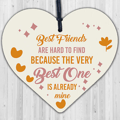 Best FRIEND Christmas Gift Friendship Gift Wooden Heart Thank You Novelty Plaque