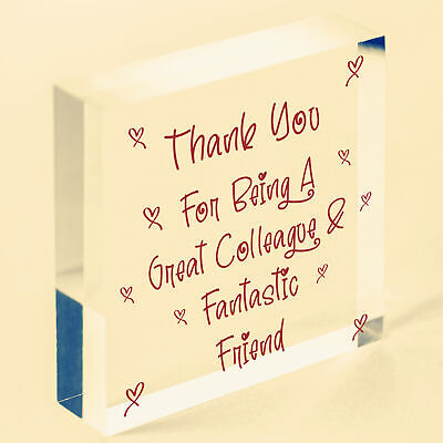 Great Colleague Friend Wooden Heart Sign Novelty Friendship Gift Leaving Job