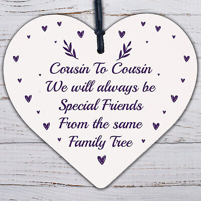 Cousin Family Gifts Christmas Birthday Gift For Cousin Wood Heart Thank You Gift