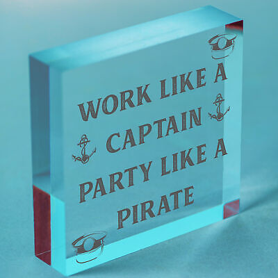 Funny Nautical Sign Captain Pirate Bar Pub Man Cave Plaque Party Friendship Gift