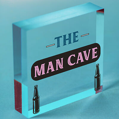 Rustic THE MAN CAVE Sign Garage Shed Plaque Funny Gift For Him Men Keepsake