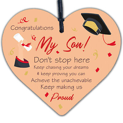 Graduation Gifts For Son Wooden Heart Plaque Congratulations Univerisity Degree