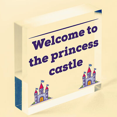 Princess Castle Plaque Door Playroom Bedroom Sign Gift Baby Girl Fairytale Decor