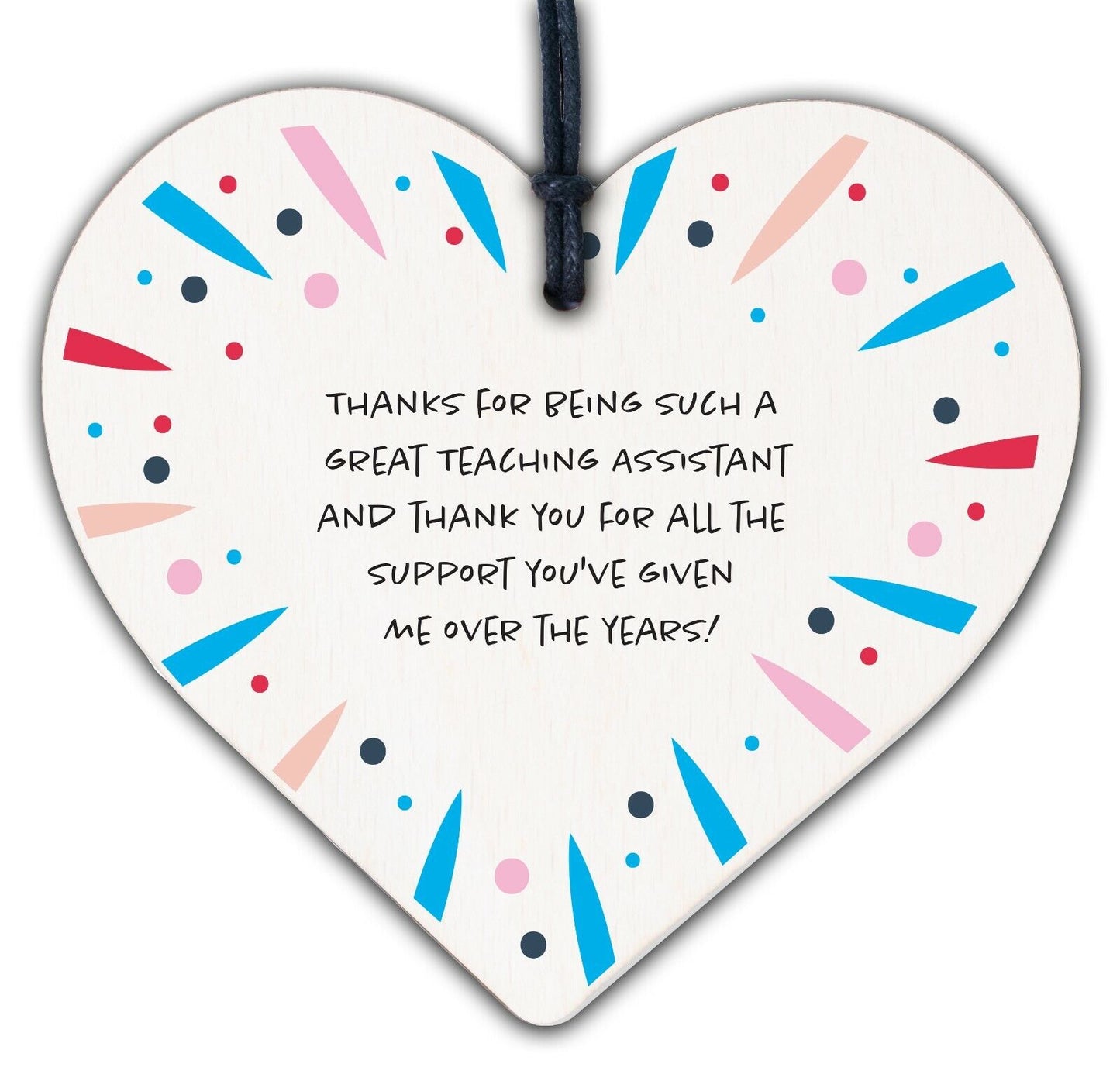 TA Teaching Assistant Thank You Gifts Wooden Heart Plaque Teacher Leaving Gift